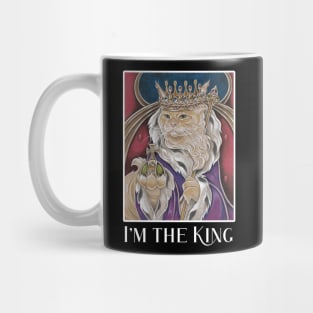 King Cat - I'm The King - White Outlined Version Mug